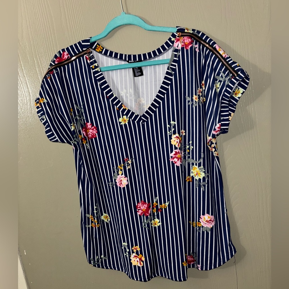 Stripe floral blouse